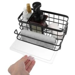 Unique Bargains Kitchen Storage Stainless Steel Sink Caddy 8.07"x5.9"x3.98" -Kitchen Tools Shop GUEST cc100d1c fbc3 4c60 8e95 cb7932d2df46