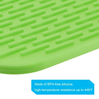 Unique Bargains Dish Drying Mat Silicone Drain Pad Heat Resistant Suitable For Kitchen Blue Green 2 Pcs 8.5" X 6" 5 Unique Bargains Dish Drying Mat Silicone Drain Pad Heat Resistant Suitable For Kitchen Blue Green 2 Pcs 8.5" X 6" - Image 3