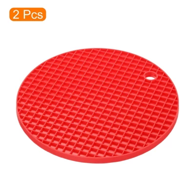 Unique Bargains Silicone Heat Resistant Non-slip Flexible Trivet Mats Red 2 Pcs 4 Unique Bargains Silicone Heat Resistant Non-slip Flexible Trivet Mats Red 2 Pcs - Image 2