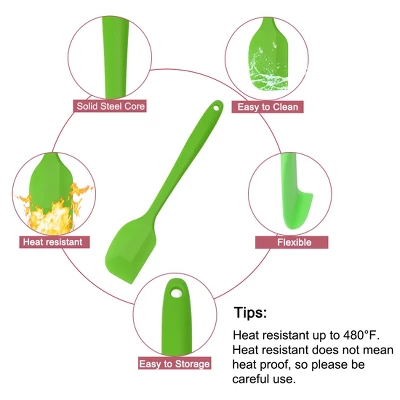 Unique Bargains Heat Resistant Non-scratch Non Stick Silicone Spatula 8.4" X 1.6" Purple 1 Pc 4 Unique Bargains Heat Resistant Non-scratch Non Stick Silicone Spatula 8.4" X 1.6" Purple 1 Pc - Image 2