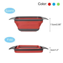 Unique Bargains Collapsible Colander Set Silicone Square Foldable Strainer Space Saving Blue Green Red 3 Pcs Small -Kitchen Tools Shop GUEST cccde2e5 a43c 4afa b7cb 015757a161cf