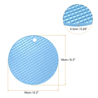 Unique Bargains Silicone Heat Resistant Non-Slip Flexible Trivet Mats Light Blue 2 Pcs 6.3" X 6.3" X 0.24" 3 Unique Bargains Silicone Heat Resistant Non-Slip Flexible Trivet Mats Light Blue 2 Pcs 6.3" X 6.3" X 0.24"