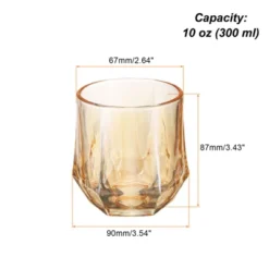 Unique Bargains Diamond Stemless Thickened Whiskey Glasses