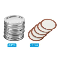 Unique Bargains Regular Mouth Iron Split-Type Leak-Proof Mason Jar Lids 8 Pcs -Kitchen Tools Shop GUEST cd9ab34a b97e 4d05 afed 857006f39352