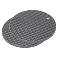 Unique Bargains Silicone Heat Resistant Non-slip Flexible Trivet Mats Deep Gray 2 Pcs -Kitchen Tools Shop GUEST cf35b0d1 1d4a 41ba 9be1 6cef29840069