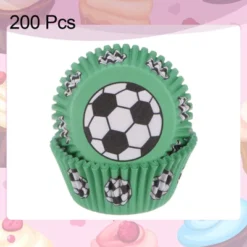Unique Bargains Greaseproof Cupcake Liners Soccer Pattern Papers Baking Cups 2" X 1.2" 200 Pcs Green -Kitchen Tools Shop GUEST cf5a57cf ae3c 463d 989a 6a45d451ebae