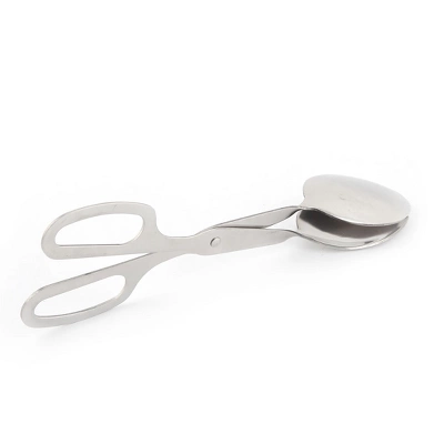 Unique Bargains Metal Kitchen Stylish Convenient Food Tongs Silver Tone 1 Pc 4 Unique Bargains Metal Kitchen Stylish Convenient Food Tongs Silver Tone 1 Pc - Image 2