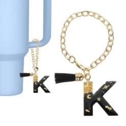 Unique Bargains Resin Lightweight Decorative Tassel Keychain Handle Charm Black With Gold Foil 1 Pc -Kitchen Tools Shop GUEST d183dbac 53f4 4336 b643 e1e7a3c12f5c