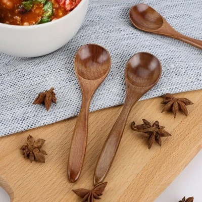 Unique Bargains Wooden Natural Grain Home Kitchen Soup Oil Salt Sugar Dining Spoons 5.5" Length Brown 6 Pcs 6 Unique Bargains Wooden Natural Grain Home Kitchen Soup Oil Salt Sugar Dining Spoons 5.5" Length Brown 6 Pcs - Image 4