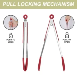 Unique Bargains Non-stick Silicone Round Head Stainless Steel Kitchen Tongs For Cooking 1 Pc -Kitchen Tools Shop GUEST d2f1c5e8 0457 4367 b7d1 9971e0998e09