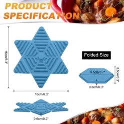 Unique Bargains Hexagon Star Heat Resistant Silicone Trivet Mat For Pots Coasters 2 Pcs
