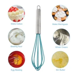 Unique Bargains Silicone Stainless Steel Home Blending Whisk 10" 1 Pc -Kitchen Tools Shop GUEST d7e835f5 f55d 40fc b209 7322a148065e