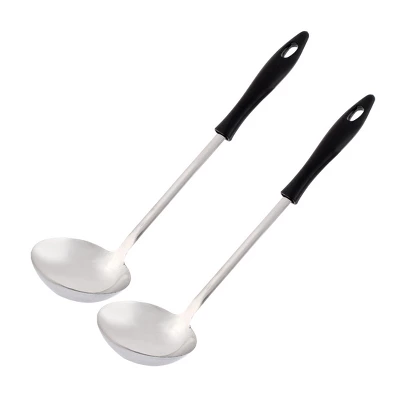 Unique Bargains Kitchen Stainless Steel Stew Spoons 10" X 2.7" Silver Tone Black 2 Pcs 6 Unique Bargains Kitchen Stainless Steel Stew Spoons 10" X 2.7" Silver Tone Black 2 Pcs - Image 4