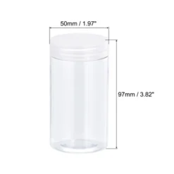 Unique Bargains Round Plastic Empty Jars With Transparent Screw Top Lids For Storage 8 Pcs