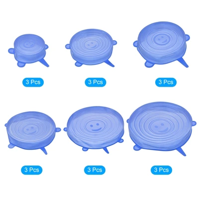 Unique Bargains Reusable Silicone Stretch Lids For Bowls And Food Covers 3 Sets 4 Unique Bargains Reusable Silicone Stretch Lids For Bowls And Food Covers 3 Sets - Image 2