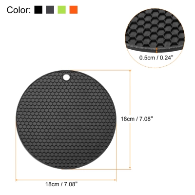 Unique Bargains Round Silicone Heat Resistant Non-slip Flexible Trivet Mats 4 Pcs 3 Unique Bargains Round Silicone Heat Resistant Non-slip Flexible Trivet Mats 4 Pcs