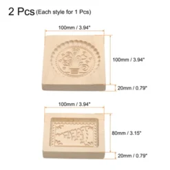 Unique Bargains Natural Beech Wood Smooth Surfaces Durable Cookie Cutter 2 Pcs