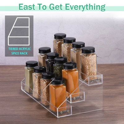 Unique Bargains Easy To Clean Countertop Cabinet Kitchen Acrylic Spice Rack 4 Unique Bargains Easy To Clean Countertop Cabinet Kitchen Acrylic Spice Rack - Image 2