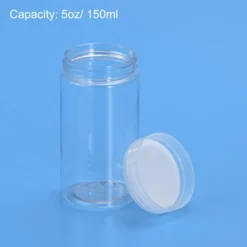 Unique Bargains Round Plastic Empty Jars With Transparent Screw Top Lids For Storage 8 Pcs -Kitchen Tools Shop GUEST dcf53c12 eef1 42f7 83b4 3741e24c8080