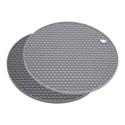 Unique Bargains Silicone Heat Resistant Non-slip Flexible Trivet Mat Deep Gray, Light Gray 2 Pcs 5 Unique Bargains Silicone Heat Resistant Non-slip Flexible Trivet Mat Deep Gray, Light Gray 2 Pcs - Image 3