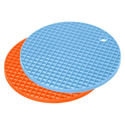 Unique Bargains Silicone Heat Resistant Non-Slip Flexible Trivet Mats Orange, Light Blue 2 Pcs 5 Unique Bargains Silicone Heat Resistant Non-Slip Flexible Trivet Mats Orange, Light Blue 2 Pcs - Image 3