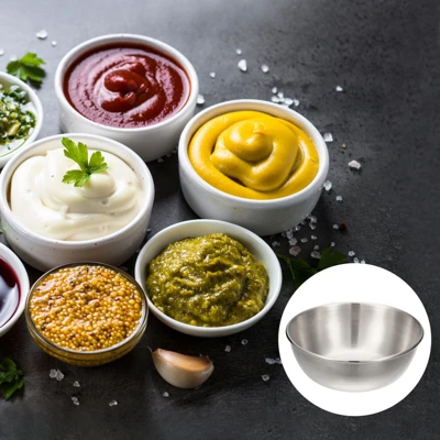 Unique Bargains Thick Stainless Steel Condiment Dishes For Kitchen Restaurant 3.2" Dia 5 Unique Bargains Thick Stainless Steel Condiment Dishes For Kitchen Restaurant 3.2" Dia - Image 3