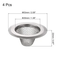 Unique Bargains Stainless Steel Mesh Durable Rust-Proof Kitchen Sink Strainer 4 Pcs