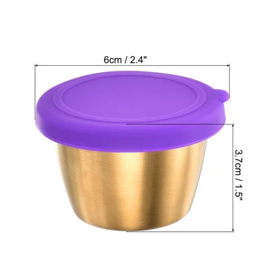 Unique Bargains Stainless Steel Salad Dressing Purple Bowls With Lids 3 Unique Bargains Stainless Steel Salad Dressing Purple Bowls With Lids