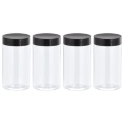 Unique Bargains Round Clear Plastic Empty Jars With Black Screw Top Lids For Storage 4 Pcs 14 Unique Bargains Round Clear Plastic Empty Jars With Black Screw Top Lids For Storage 4 Pcs -Kitchen Tools Shop GUEST e18bff24 534e 457f a35c d108ae67ac58