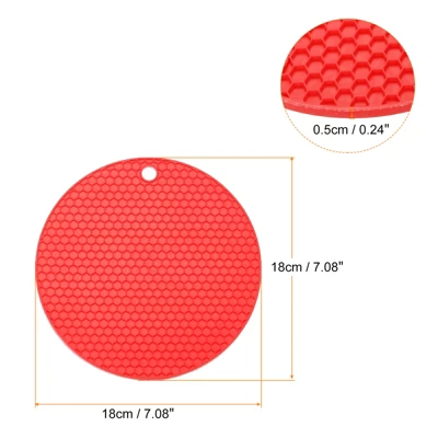 Unique Bargains Heat Resistant Non-slip Flexible Durable Trivet Mat 7.08" X 7.08" X 0.24" Red 2 Pcs 3 Unique Bargains Heat Resistant Non-slip Flexible Durable Trivet Mat 7.08" X 7.08" X 0.24" Red 2 Pcs