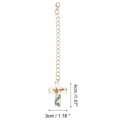 Unique Bargains Dried Flower Cross Water Cup Pendant Orange 1 Pc 3 Unique Bargains Dried Flower Cross Water Cup Pendant Orange 1 Pc