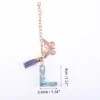 Unique Bargains Heart Sequin Letter L Butterfly Tassel Water Cup Pendant Purple 1 Pc