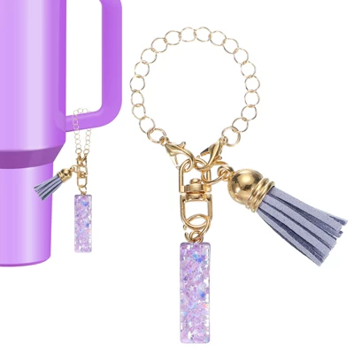 Unique Bargains Resin Lightweight Decorative Sparkling Purple Sequins Tumbler Cup Charm 17 Unique Bargains Resin Lightweight Decorative Sparkling Purple Sequins Tumbler Cup Charm - Image 15