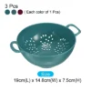 Unique Bargains Plastic Food Fruit Rice Washing Bowl Deep Colander With Double Handles 3 Pcs