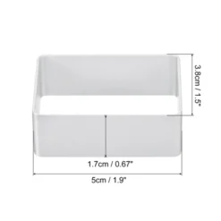 Unique Bargains Metal Rectangle Baking Aluminum Alloy Cookie Cutter 1.9 Inch X 1.5 Inch X 0.67 Inch Silver 8 Pcs