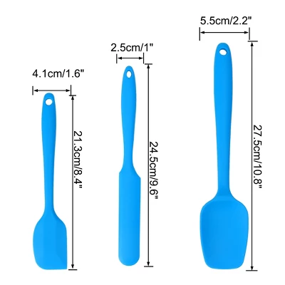 Unique Bargains Heat Resistant Non-scratch Non Stick Rubber Spatula Set 3 Pcs 3 Unique Bargains Heat Resistant Non-scratch Non Stick Rubber Spatula Set 3 Pcs