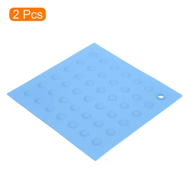 Unique Bargains Silicone Heat Resistant Non-slip Flexible Trivet Mat Light Blue 2 Pcs 4 Unique Bargains Silicone Heat Resistant Non-slip Flexible Trivet Mat Light Blue 2 Pcs - Image 2