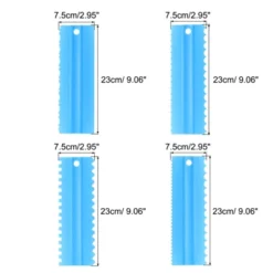 Unique Bargains Plastic Comb Lace Cake Decorating Kitchen Scrapers 4 Pcs