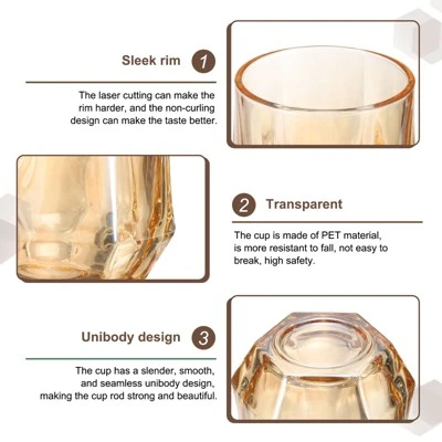 Unique Bargains Geometric Diamond Design Whiskey Glasses Drinkware 2 Pcs 4 Unique Bargains Geometric Diamond Design Whiskey Glasses Drinkware 2 Pcs - Image 2