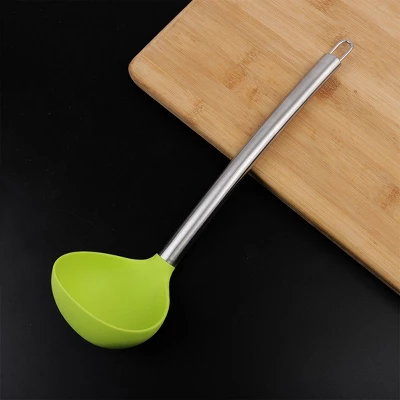 Unique Bargains Silicone Heat Resistant Stainless Steel Handle One Piece Design Soup Kitchen Spoon 12.4 Inch Length 1 Pc 3 Unique Bargains Silicone Heat Resistant Stainless Steel Handle One Piece Design Soup Kitchen Spoon 12.4 Inch Length 1 Pc