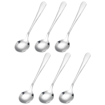 Unique Bargains Stainless Steel Dinner Tea Soup Round Spoons 6 Pcs Silver 9 Unique Bargains Stainless Steel Dinner Tea Soup Round Spoons 6 Pcs Silver - Image 7