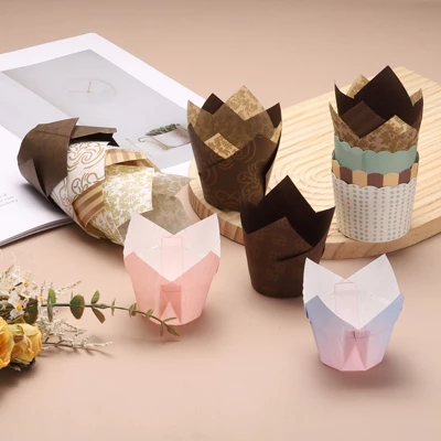 Unique Bargains Greaseproof Oven Safe Muffins Cupcakes Liners Tulip Baking Cups 150 Pcs 4 Unique Bargains Greaseproof Oven Safe Muffins Cupcakes Liners Tulip Baking Cups 150 Pcs - Image 2