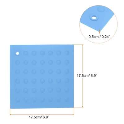 Unique Bargains Silicone Heat Resistant Non-slip Flexible Trivet Mat Light Blue 2 Pcs 3 Unique Bargains Silicone Heat Resistant Non-slip Flexible Trivet Mat Light Blue 2 Pcs