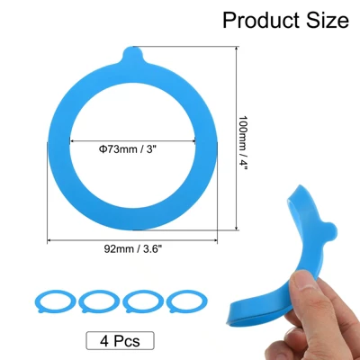 Unique Bargains Smooth Silicone Leakproof Seals Rings For Canning Glass Top Jars 4 Pcs 3 Unique Bargains Smooth Silicone Leakproof Seals Rings For Canning Glass Top Jars 4 Pcs