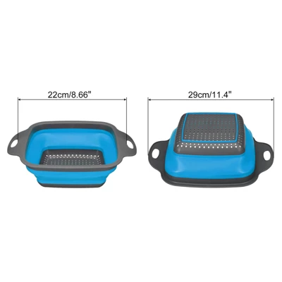 Unique Bargains Space Saving Suitable Silicone Square Foldable Strainer With Handle 3 Unique Bargains Space Saving Suitable Silicone Square Foldable Strainer With Handle