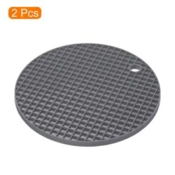 Unique Bargains Silicone Heat Resistant Non-slip Flexible Trivet Mats Deep Gray 2 Pcs -Kitchen Tools Shop GUEST edcac705 6249 4c47 aa52 f80b6c02c5f5