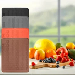 Unique Bargains Silicone Non-slip High-temperature Resistant Flexible Dish Drying Mat 1 Pc