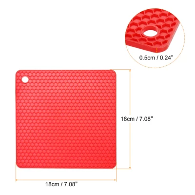 Unique Bargains Heat Resistant Non-Slip Flexible Durable Trivet Mat Red 2 Pcs 3 Unique Bargains Heat Resistant Non-Slip Flexible Durable Trivet Mat Red 2 Pcs