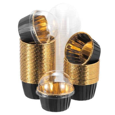 Unique Bargains Round Greaseproof Single-sided Aluminum Foil Cupcake Liners For Party 50 Pcs 7 Unique Bargains Round Greaseproof Single-sided Aluminum Foil Cupcake Liners For Party 50 Pcs - Image 5