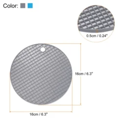 Unique Bargains Silicone Heat Resistant Non-slip Flexible Trivet Mats Light Gray, Blue 2 Pcs
